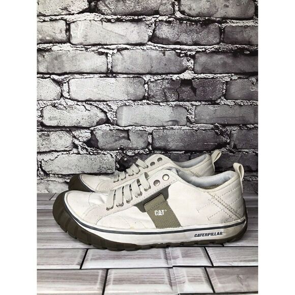 Caterpillar CAT Ivory Canvas Fabric Lace Low Top Work Shoes Men’s Sz 8M US/41EU - Picture 10 of 16